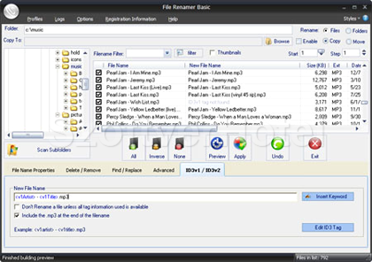 File Renamer Basic tömeges fájl átnevező File Renamer Basic