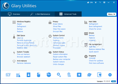 Glary Utilities teljesítménynövelő szoftver Glary Utilities