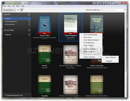 Kindle for PC ekönyv olvasó
