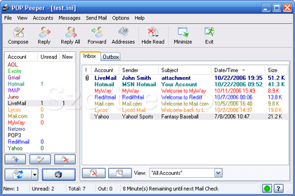 POP Peeper e-mail program POP Peeper