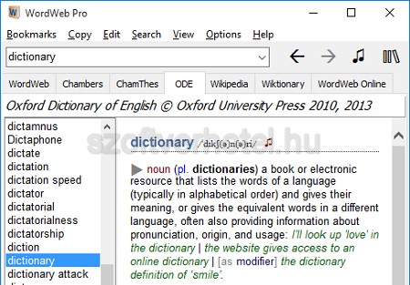 WordWeb Pro szótár