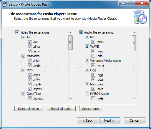 K-Lite Codec Pack telepítés, 7. lépés
