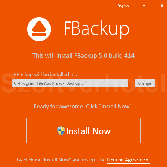 FBackup telepítés, 1. lépés