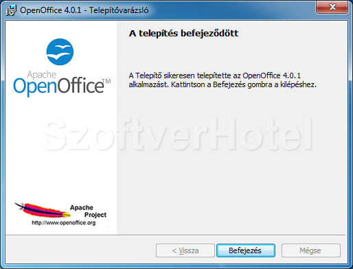 OpenOffice telepítés, 11. lépés