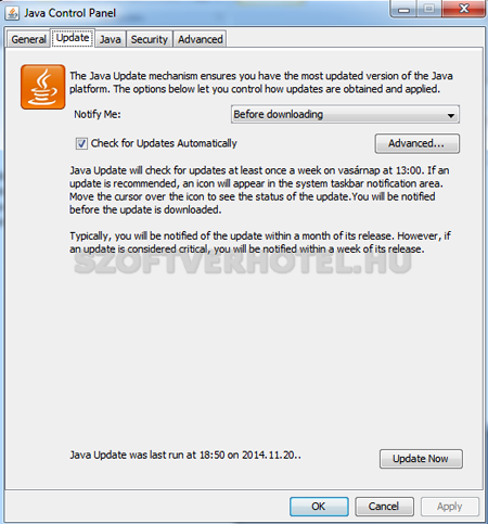 Java Plugin felhasználói leírás, 5. instrukció Java Plugin felhasználói leírás 5.