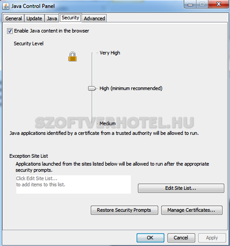Java Plugin felhasználói leírás, 7. instrukció Java Plugin felhasználói leírás 7.