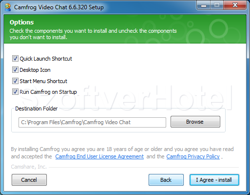 Camfrog Video Chat telepítés, 2. lépés