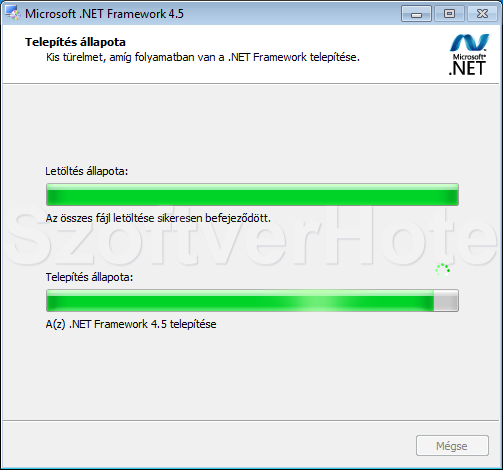 Microsoft .NET Framework telepítés, 2. lépés