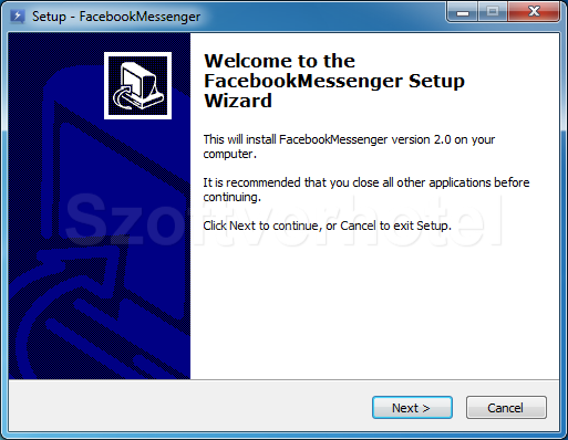 Facebook Messenger telepítés, 3. lépés