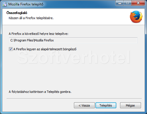 Mozilla Firefox telepítés, 3. lépés