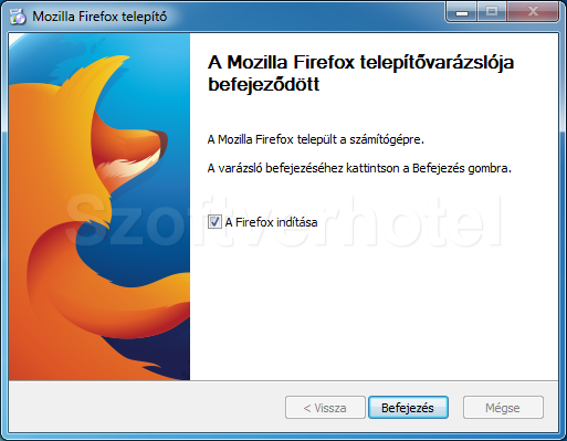 Mozilla Firefox telepítés, 5. lépés