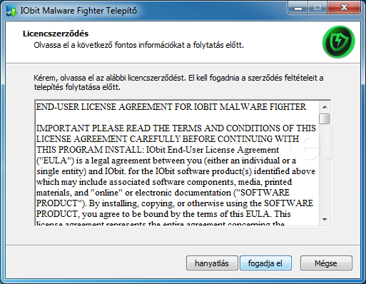 IObit Malware Fighter telepítés, 2. lépés