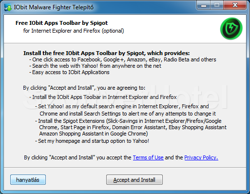 IObit Malware Fighter telepítés, 3. lépés