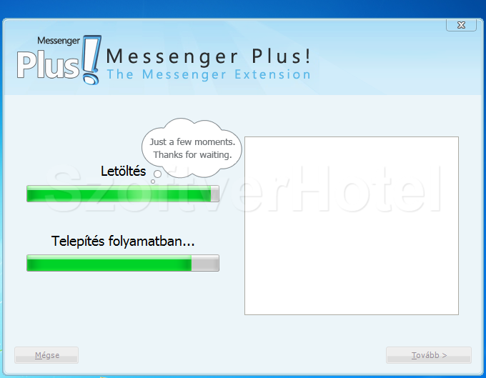 Messenger Plus telepítés, 2. lépés