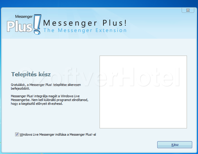 Messenger Plus telepítés, 3. lépés