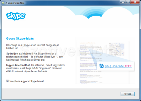 Skype telepítés, 3. lépés
