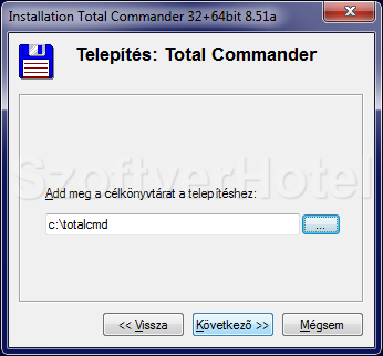 Total Commander telepítés, 3. lépés